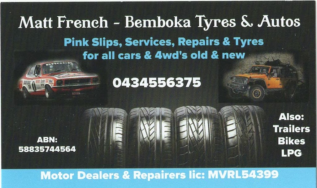 Bemboka Tyre & Autos | car repair | 1 Barretts Rd, Bemboka NSW 2550, Australia | 0434556375 OR +61 434 556 375