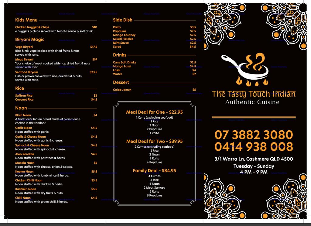 The Tasty Touch Indian | restaurant | Shop 3/1 Warra Ln, Cashmere QLD 4500, Australia | 0738823080 OR +61 7 3882 3080