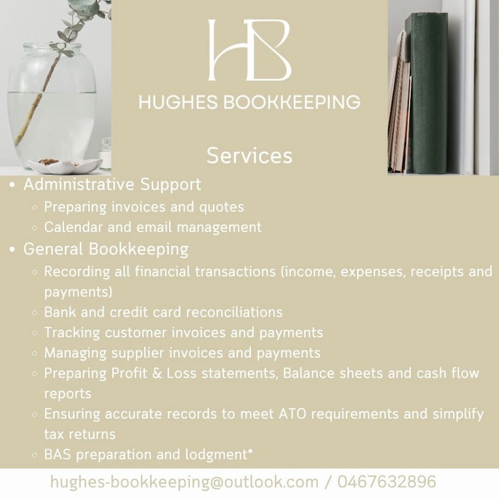 Hughes Bookkeeping | 9 Timbury St, Roma QLD 4455, Australia | Phone: 0467 632 896