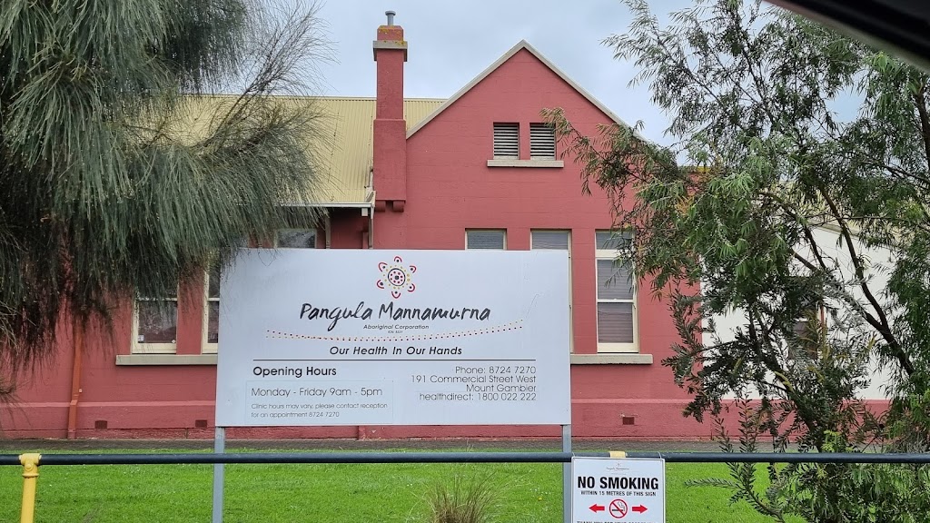 Pangula Mannamurna Aboriginal Corporation | health | 191 Commercial St W, Mount Gambier SA 5290, Australia | 0887247270 OR +61 8 8724 7270
