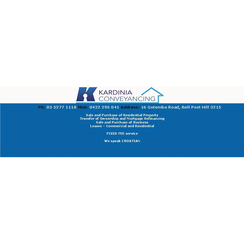 Kardinia Conveyancing | lawyer | 16 Gotemba Rd, Bell Post Hill VIC 3215, Australia | 0352771118 OR +61 3 5277 1118