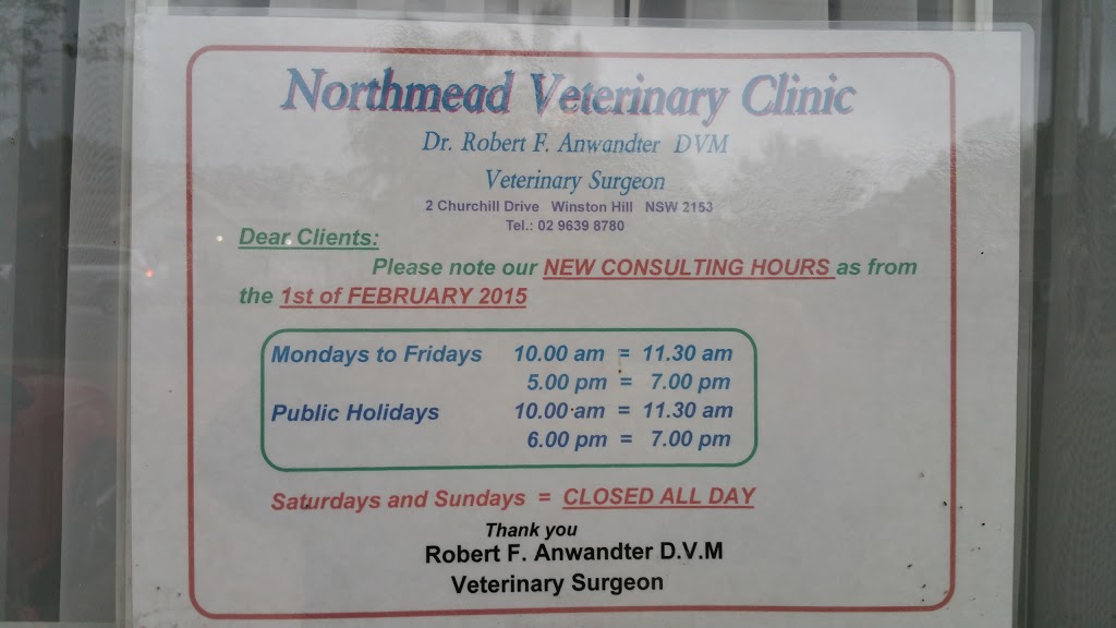 Northmead Veterinary Clinic | veterinary care | 2 Churchill Dr, Northmead NSW 2152, Australia | 0296398780 OR +61 2 9639 8780