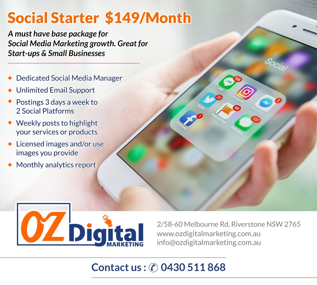 OZ Digital Marketing | 7/68 Industry Rd, Vineyard NSW 2765, Australia | Phone: 0430 511 868