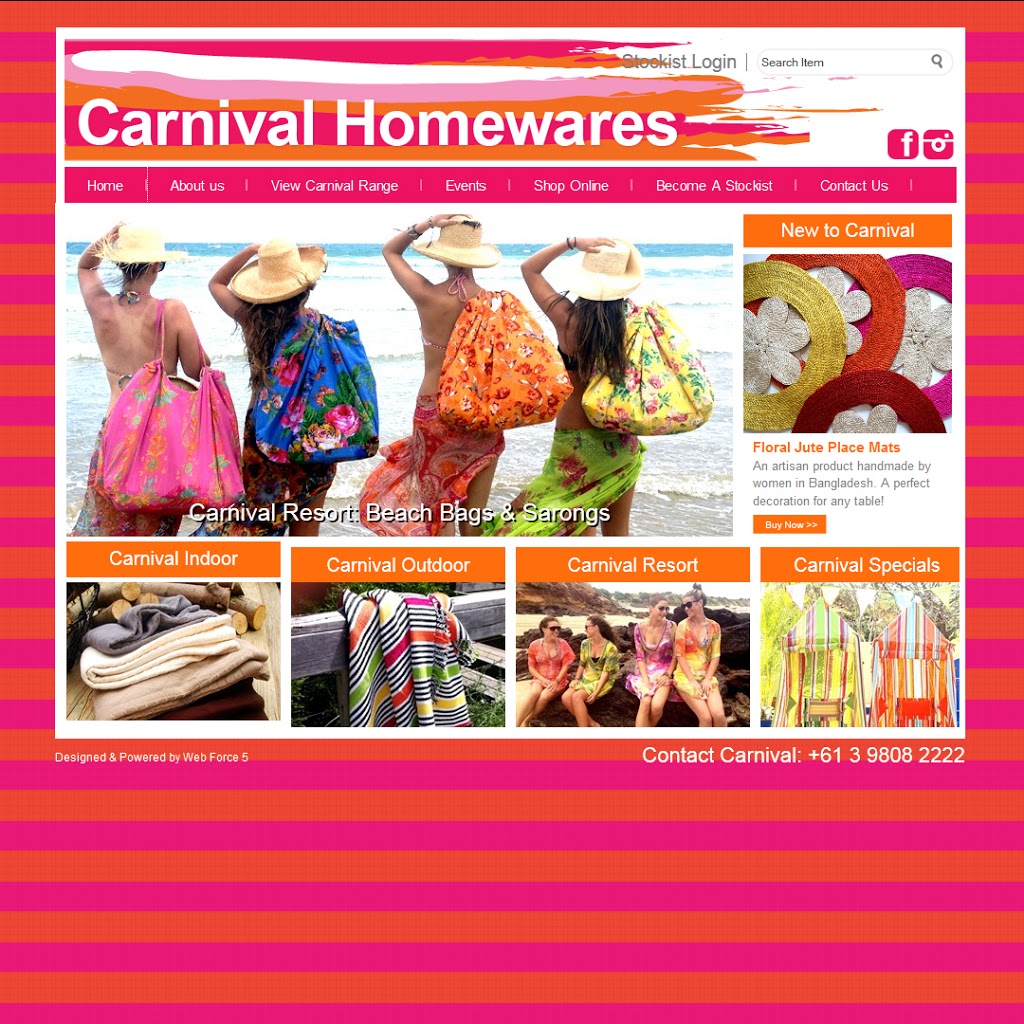 CARNIVAL HOMEWARES | home goods store | 6 Duffy St, Burwood VIC 3125, Australia | 0398082222 OR +61 3 9808 2222