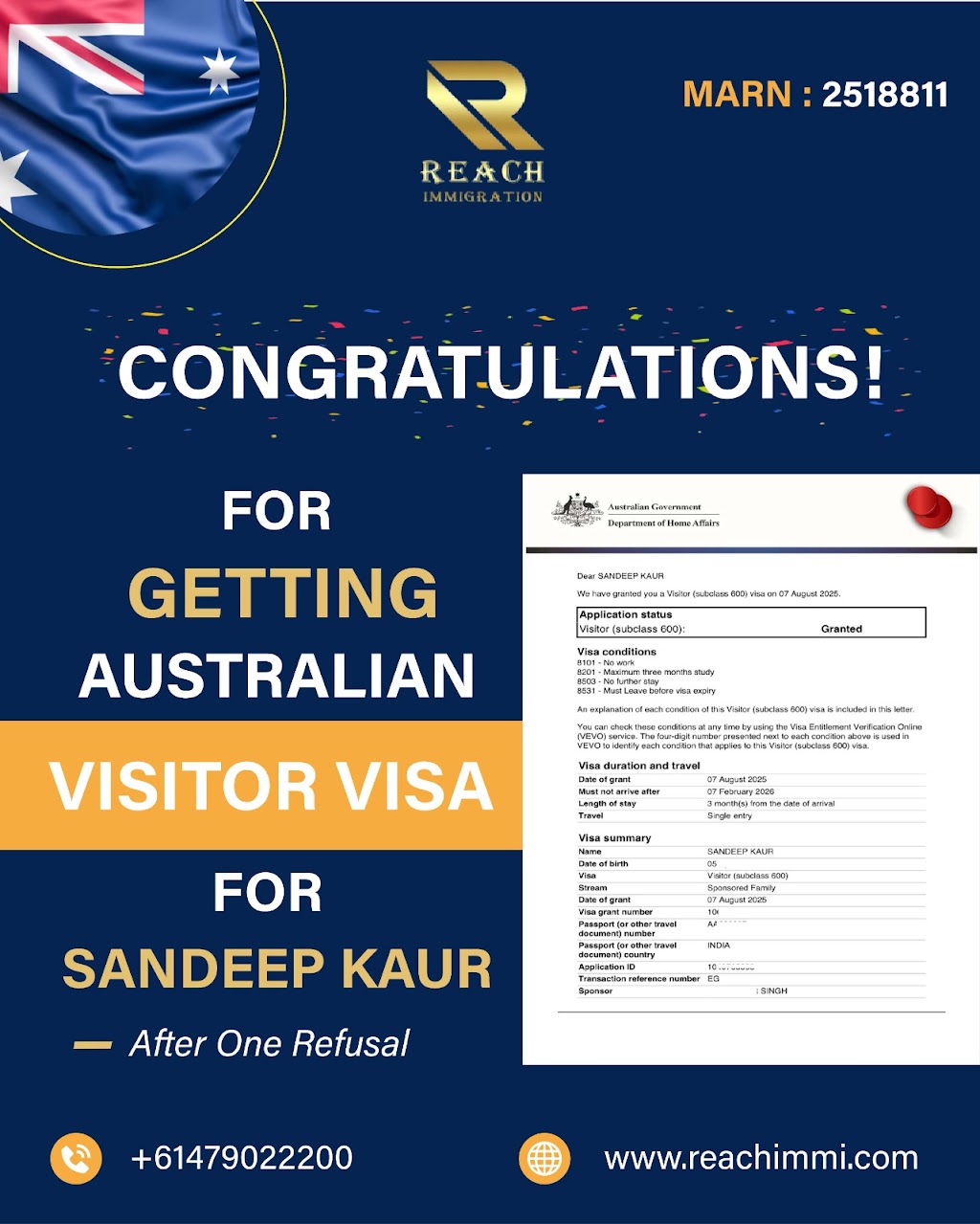 Reach Immigration | 23 Esslemont Rd, Thornhill Park VIC 3335, Australia | Phone: 0479 022 200