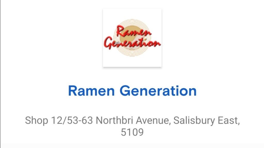 Ramen Generation | restaurant | 53-63 Northbri Ave, Salisbury East SA 5109, Australia