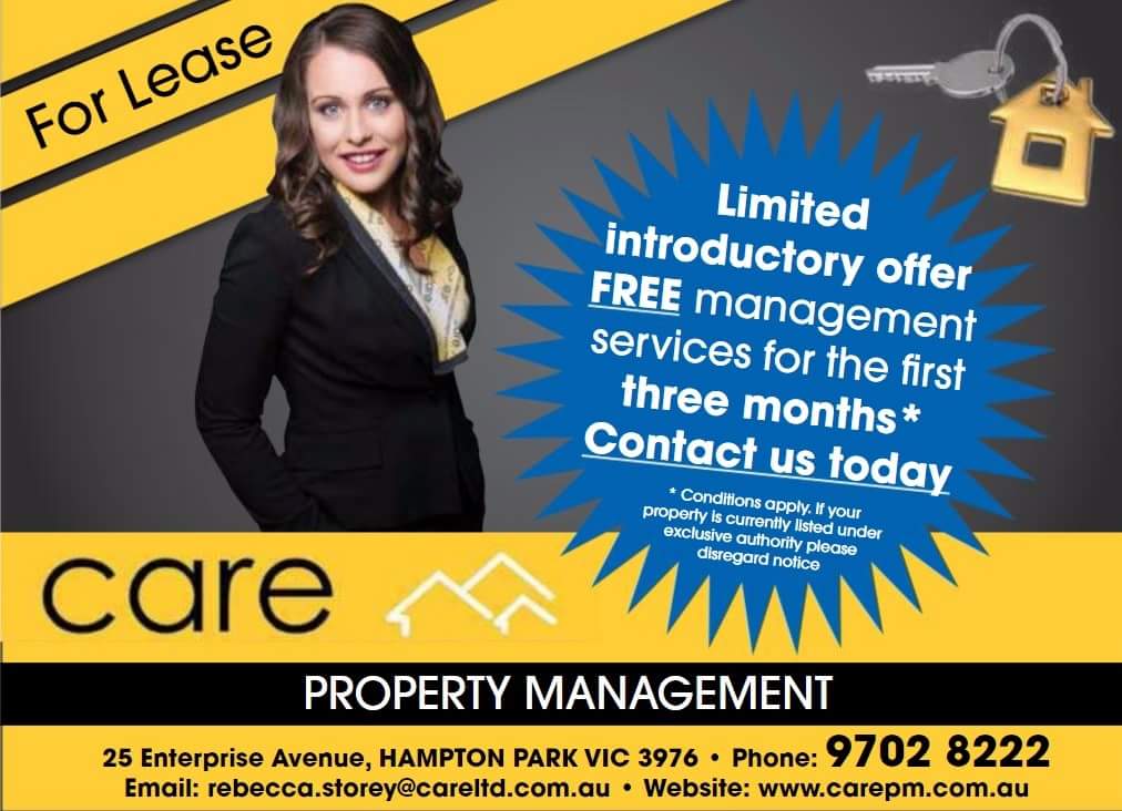 Care Property Management | real estate agency | 25 Enterprise Ave, Hampton Park VIC 3976, Australia | 0397028222 OR +61 3 9702 8222