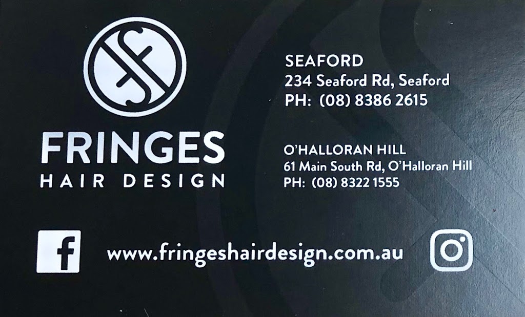 Fringes Hair Design | hair care | 61 Main S Rd, OHalloran Hill SA 5158, Australia | 0883221555 OR +61 8 8322 1555