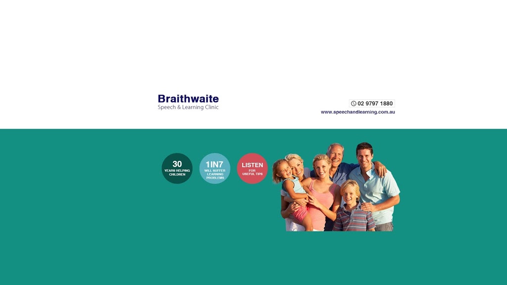 Braithwaite Speech & Learning Clinic | health | 2 Lapish Ave, Ashfield NSW 2131, Australia | 0297971880 OR +61 2 9797 1880