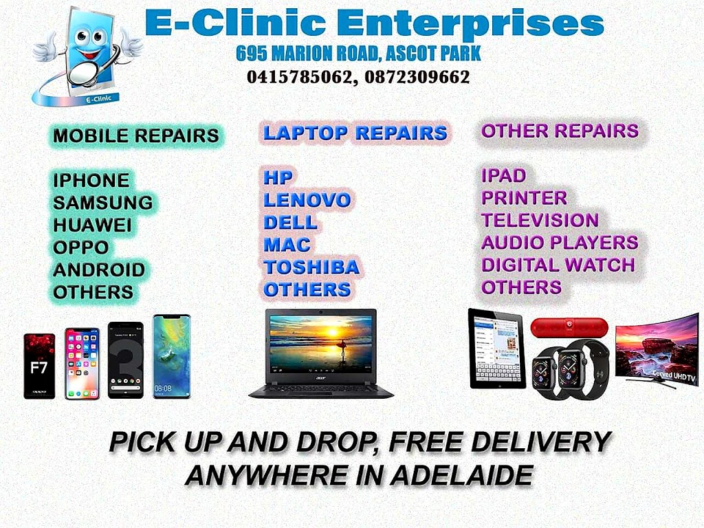 E-Clinic Enterprises | electronics store | 695 Marion Rd, Ascot Park SA 5043, Australia | 0415785062 OR +61 415 785 062