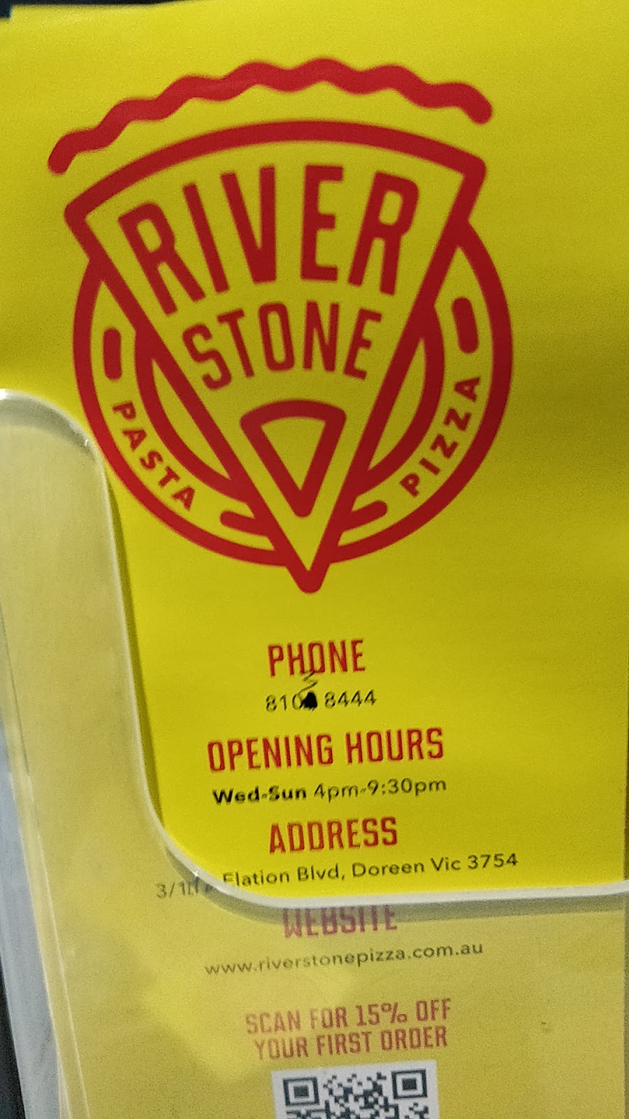 Riverstone Pizza & Pasta | meal takeaway | 3/111 Elation Blvd, Doreen VIC 3754, Australia | 0381038444 OR +61 3 8103 8444