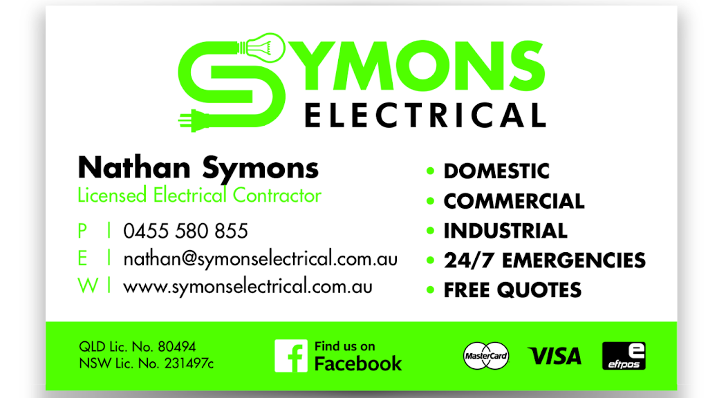 Symons Electrical | 59 Cedarwood Cres, Robina QLD 4226, Australia | Phone: 1300 987 637