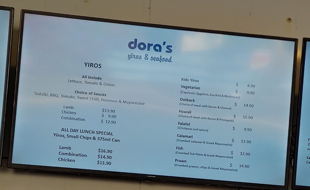Doras Yiros | meal takeaway | 92 Findon Rd, Woodville West SA 5011, Australia | 0882682064 OR +61 8 8268 2064