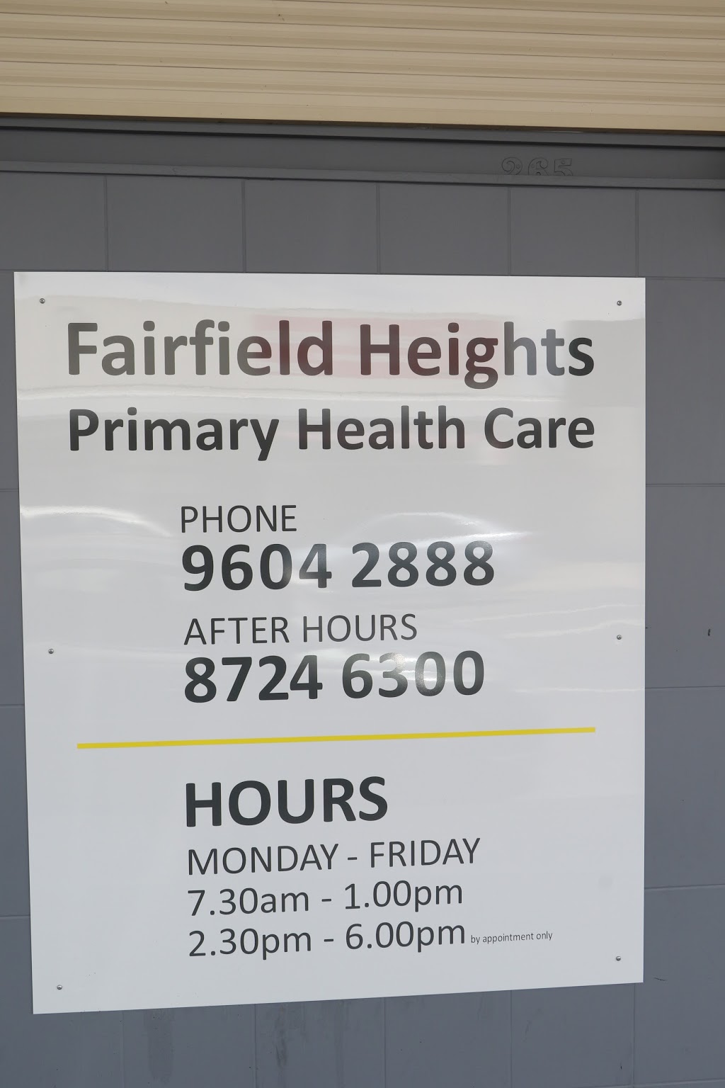 Fairfield Heights Primary Health Care | 265 The Boulevarde, Fairfield Heights NSW 2165, Australia | Phone: (02) 9604 2888