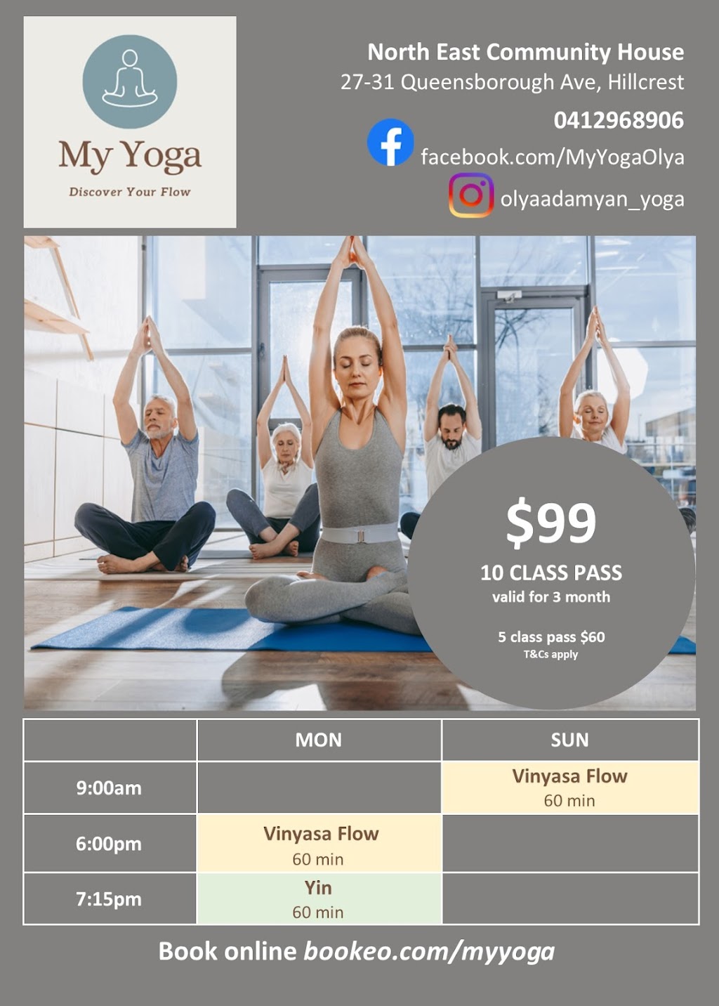 My Yoga | gym | 27/31 Queensborough Ave, Hillcrest SA 5086, Australia | 0412968906 OR +61 412 968 906