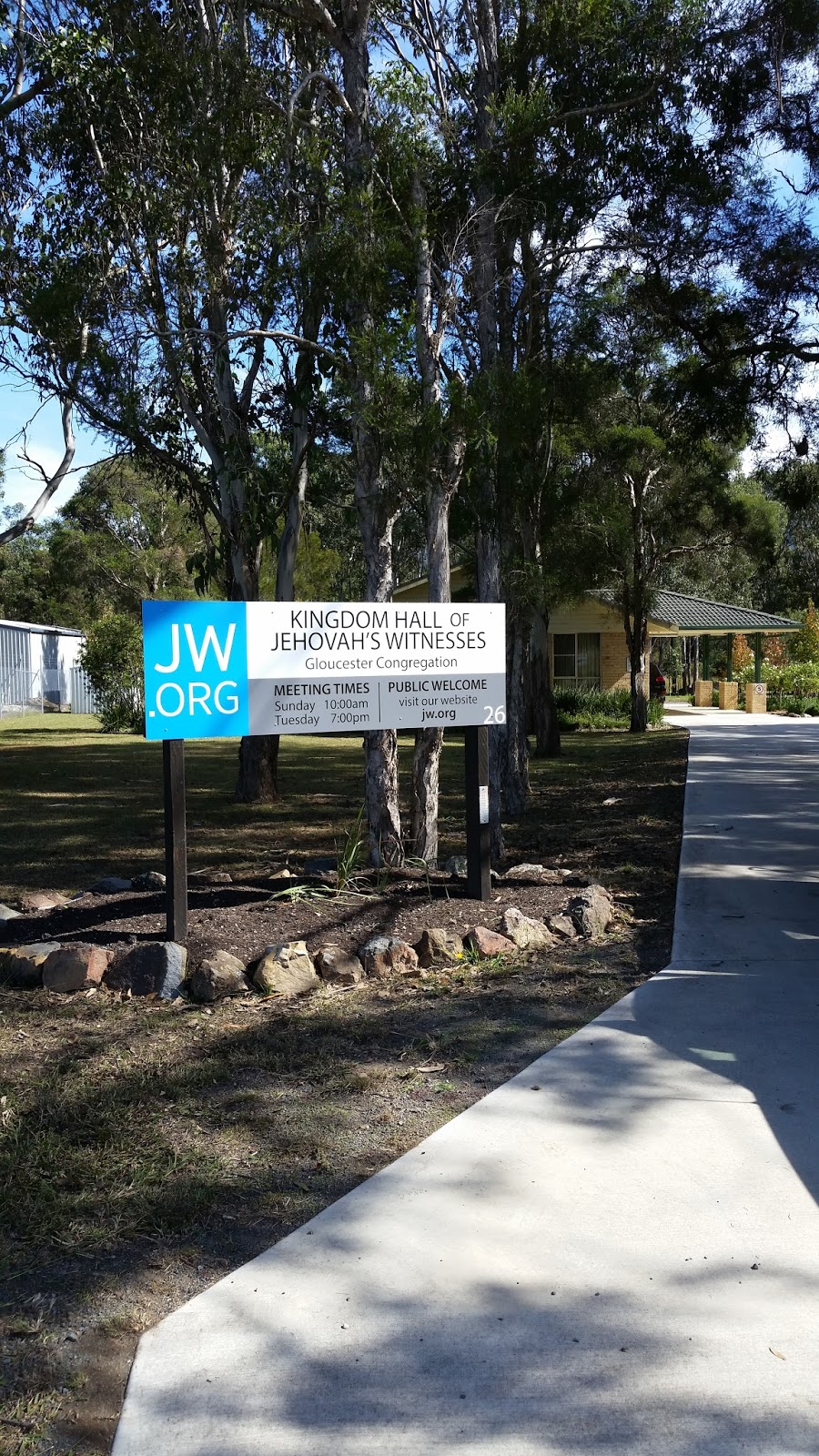 Kingdom Hall of Jehovahs Witnesses | church | 26 Tate St, Gloucester NSW 2422, Australia | 0265589339 OR +61 2 6558 9339