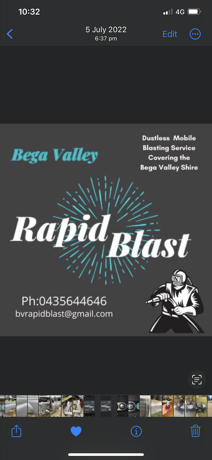 Bega Valley Rapid Blast - Dustless Sandblasting | Nullica Rd, Tarraganda NSW 2550, Australia | Phone: 0435 644 646