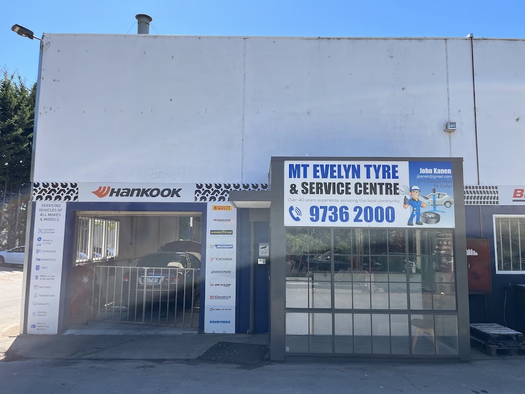 Mt Evelyn Tyre & Service Centre | Unit 1/11 Clancys Rd, Mount Evelyn VIC 3796, Australia | Phone: (03) 9736 2000
