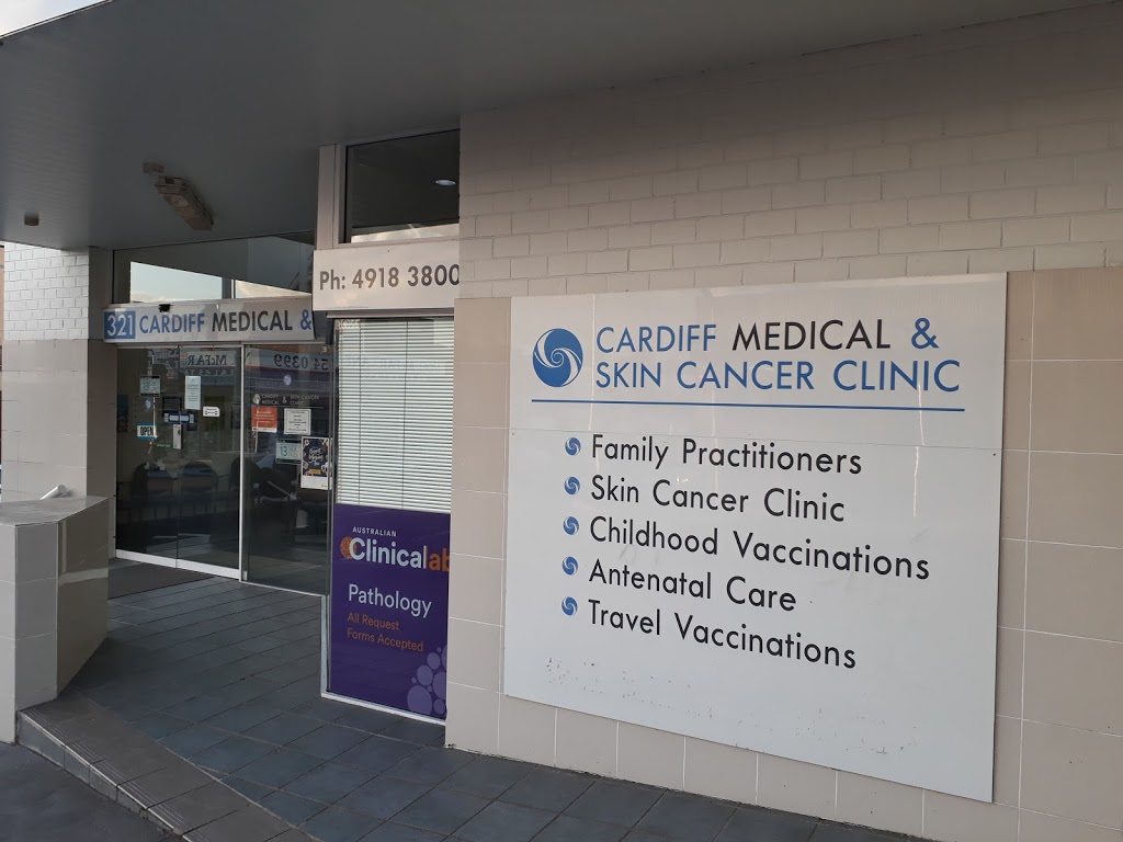 Cardiff Medical Centre & Skin Cancer Clinic | hospital | 321 Main Rd, Cardiff NSW 2285, Australia | 0249183800 OR +61 2 4918 3800