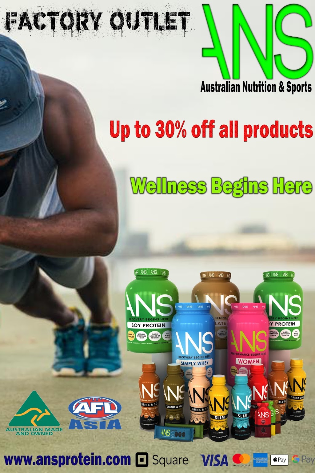 Australian Nutrition & Sports Factory Outlet | store | 32 Butler Way, Tullamarine VIC 3043, Australia | 0394158830 OR +61 3 9415 8830