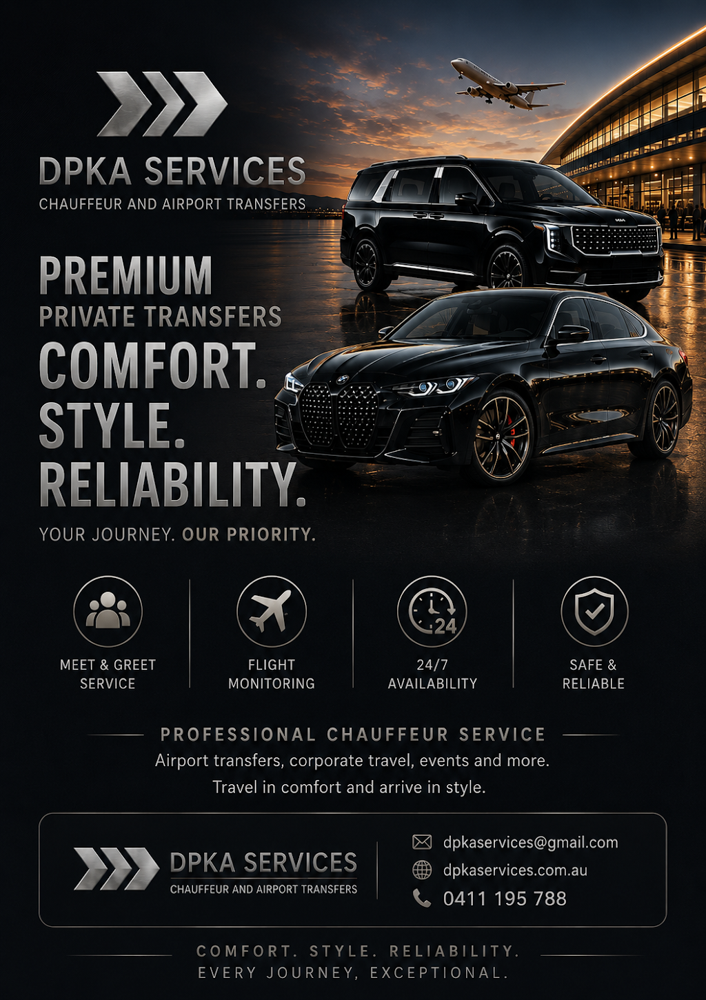 DPKA Services Chauffeur And Airport Transfers | 8 Wilcox Cl, Reedy Creek QLD 4227, Australia | Phone: 0411 195 788