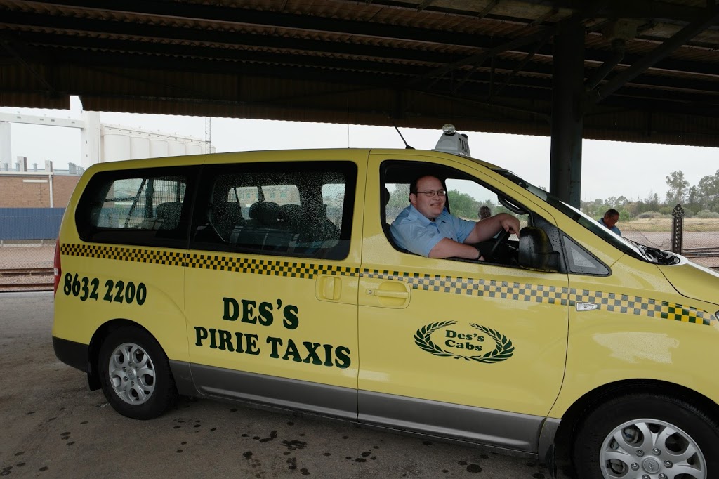 Dess Pirie Taxis |  | 66 Anzac Rd, Port Pirie SA 5540, Australia | 0886322200 OR +61 8 8632 2200