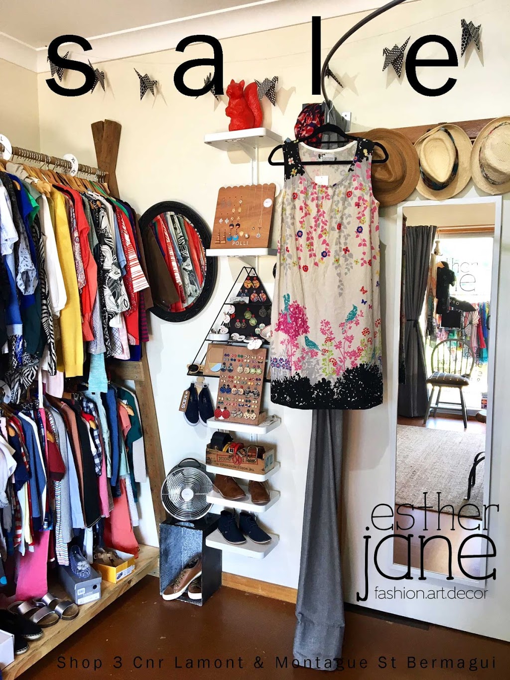 Esther Jane Fashion Art Decor | Shop 2/36 Lamont St, Bermagui NSW 2546, Australia | Phone: 0422 031 049