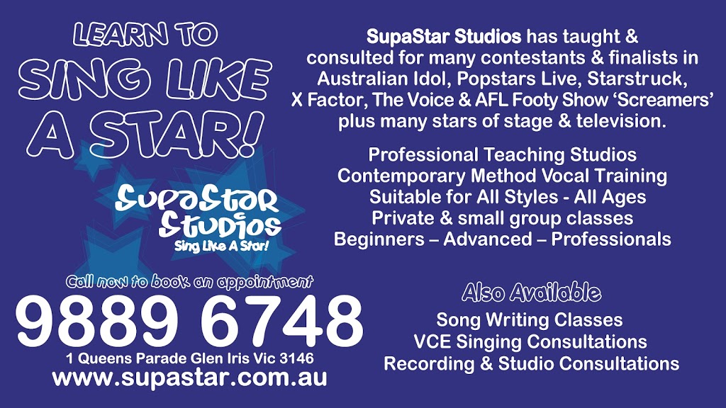 SupaStar Studios | school | 1 Queens Parade, Glen Iris VIC 3146, Australia | 0398896748 OR +61 3 9889 6748