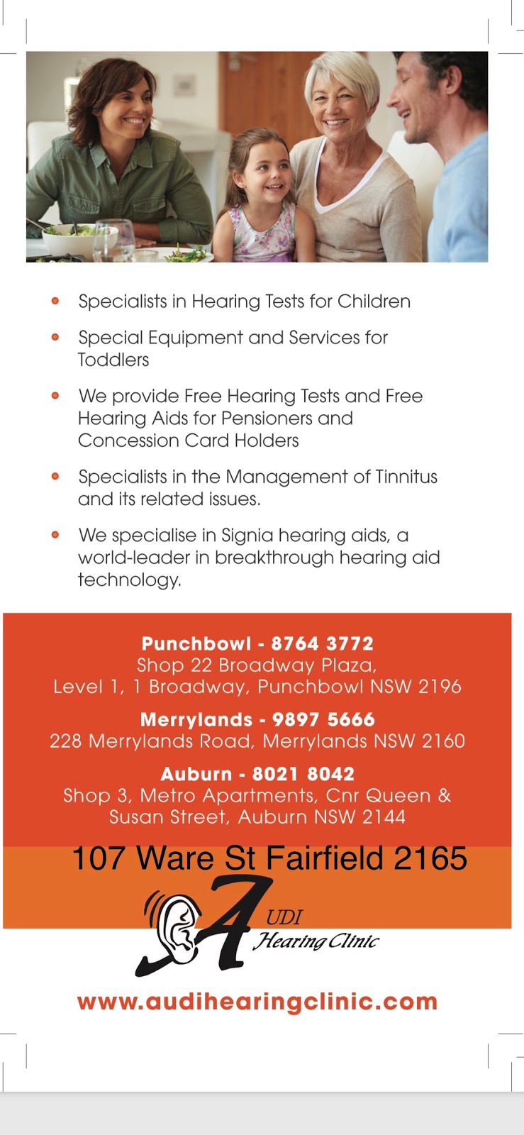 Audi Hearing Clinic Fairfield | doctor | 107 Ware St, Fairfield NSW 2165, Australia | 0297272214 OR +61 2 9727 2214