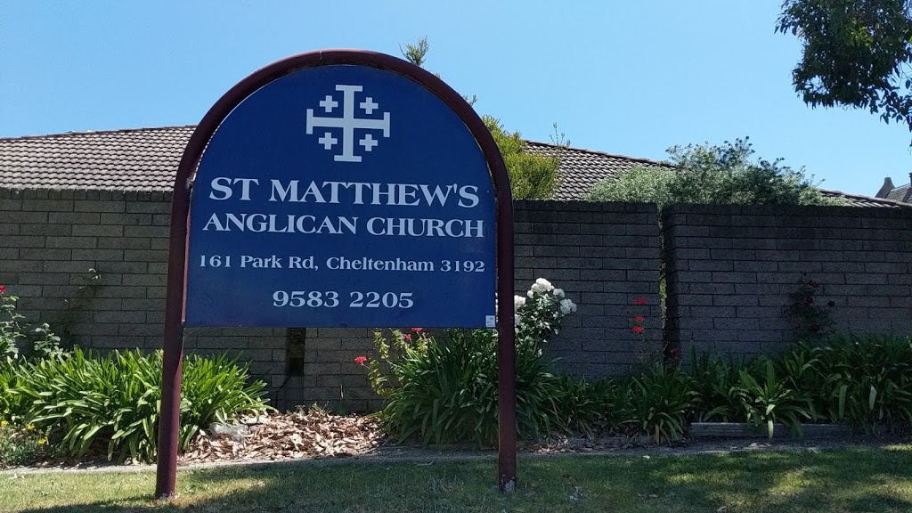 St Matthews Anglican Church | church | 161 Park Rd, Cheltenham VIC 3192, Australia | 0395832205 OR +61 3 9583 2205