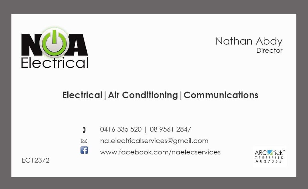 Nathan Abdy Electrical | 7 Medalist Terrace, Yanchep WA 6035, Australia | Phone: 0416 335 520