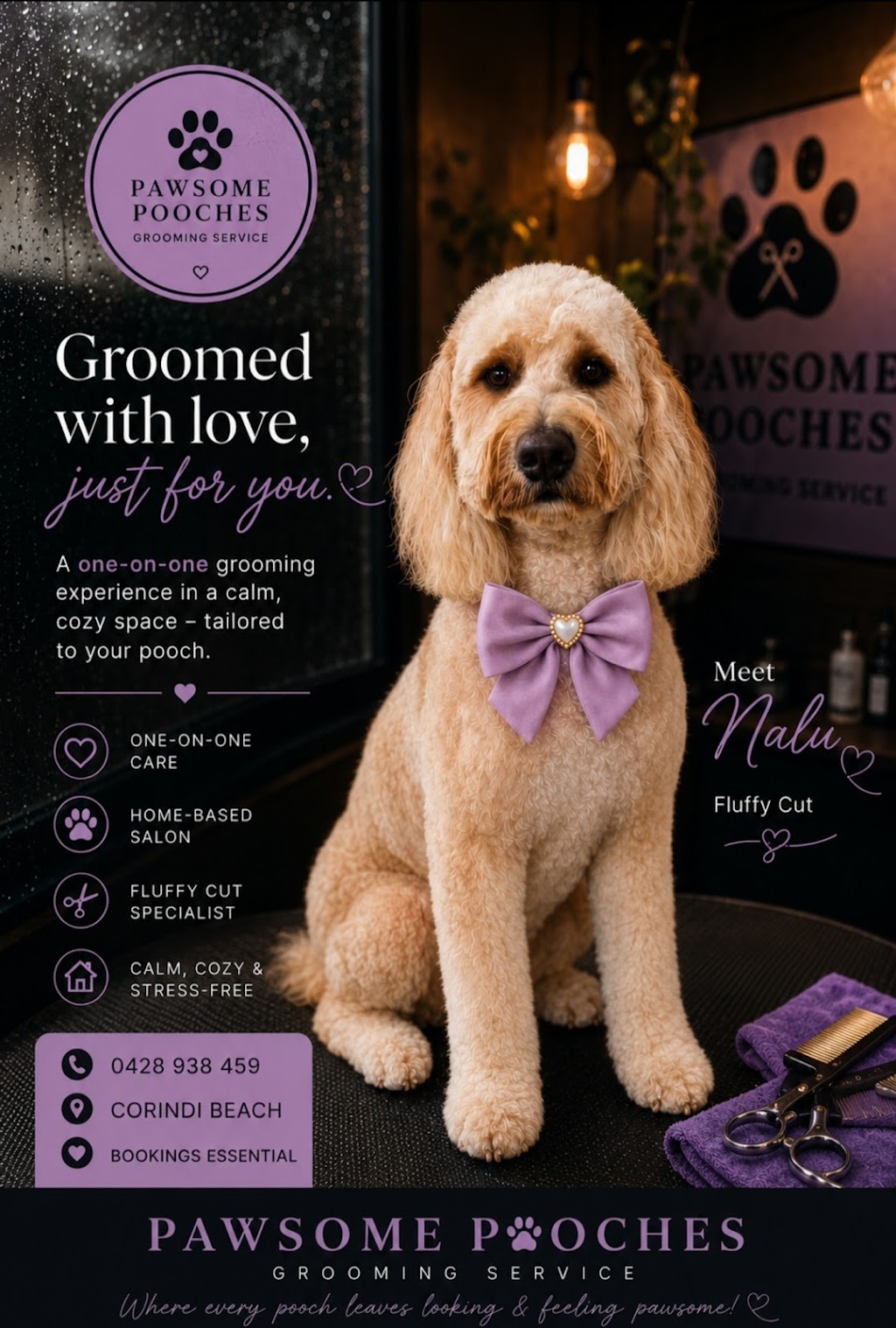 Pawsome pooches grooming service | 123 Pacific St, Corindi Beach NSW 2456, Australia | Phone: 0428 938 459