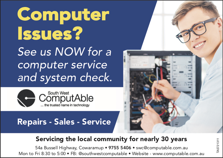 South West ComputAble | 54 Bussell Hwy, Cowaramup WA 6284, Australia | Phone: (08) 9755 5406