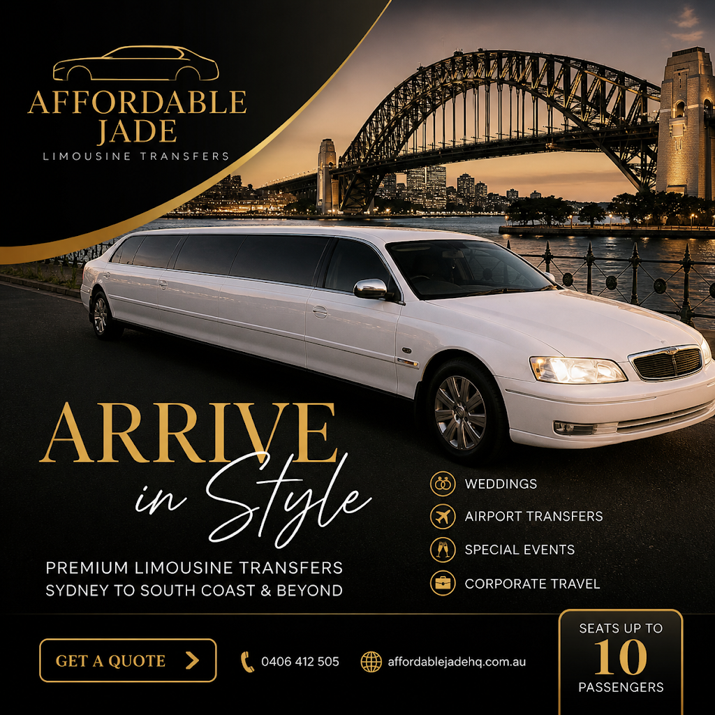 Affordable Jade Limousine Transfers | 185 Georges River Rd, Kentlyn NSW 2560, Australia | Phone: 0420 801 993
