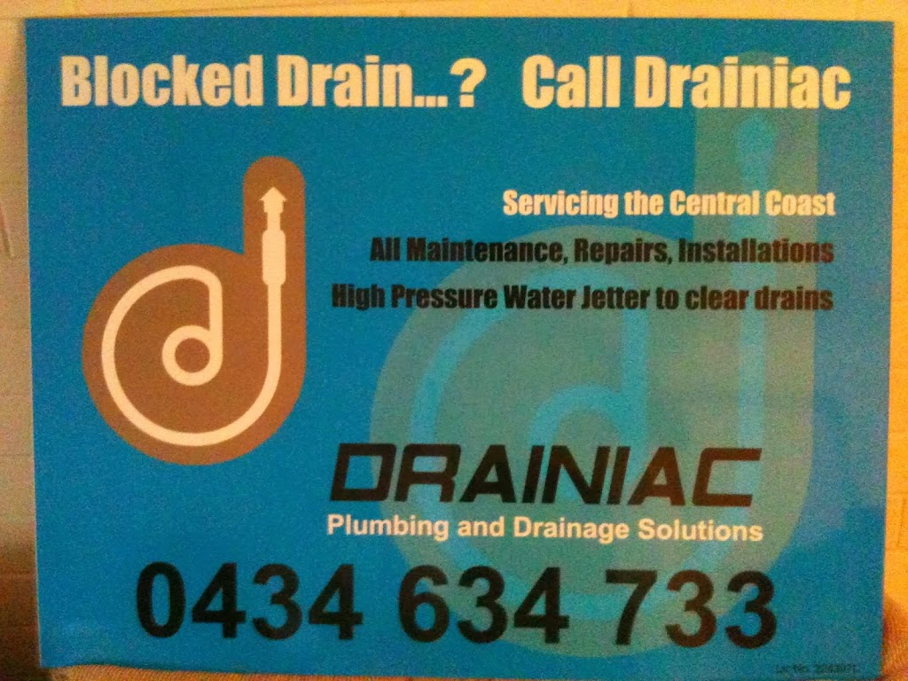 Drainiac Plumbing & Drainage Solutions | plumber | 8 Scenic Dr, Budgewoi NSW 2262, Australia | 0434634733 OR +61 434 634 733