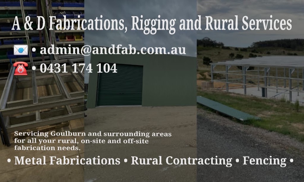 A & D Fabrications, Rigging and Rural Services | 62 Cameron Road, Middle Arm NSW 2580, Australia | Phone: 0431 174 104