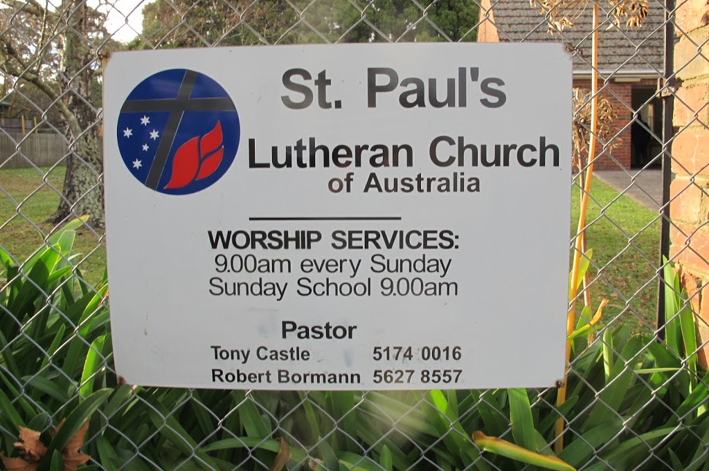 Saint Pauls Lutheran Church Warragul/Darnum | church | 11 Cropley St, Darnum VIC 3822, Australia | 0351740016 OR +61 3 5174 0016