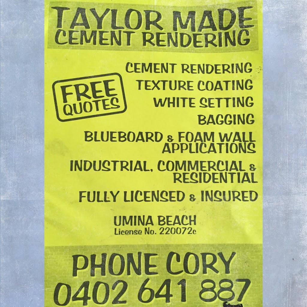 Taylor Made Cement Rendering Central Coast | general contractor | Servicing all Central Coast, Tuggerah, Berkeley Vale, Gosford, Terrigal, Erina Budgewoi, Woy Woy, Avoca Beach, Wyoming, The Entrance, Bateau Bay, Morisset Point Clare, Wyoming, Lisarow, Palmdale, Lake Macquarie, 37 Darley Rd, Umina Beach NSW 2257, Australia | 0402641887 OR +61 402 641 887