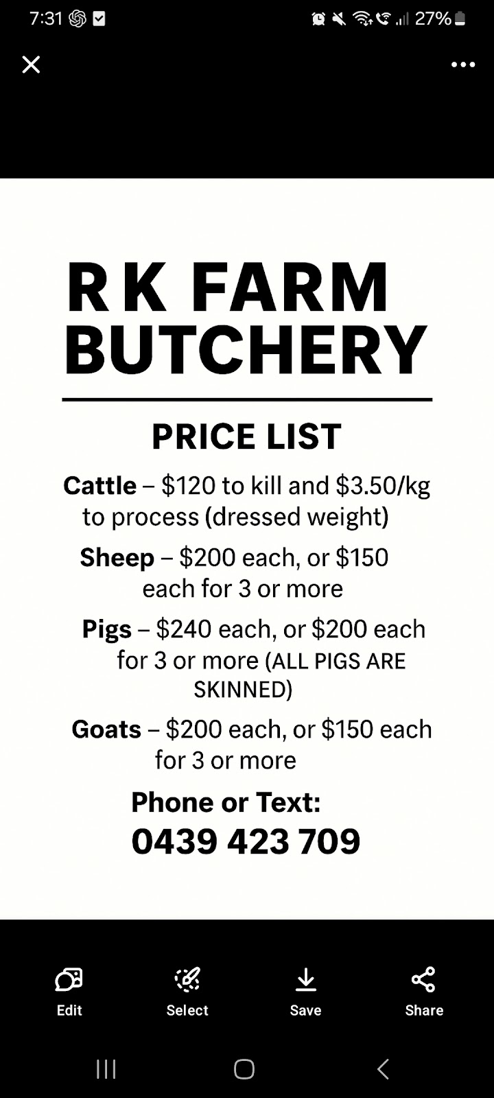 R K farm bucther | Surat Developmental Rd, Hannaford QLD 4406, Australia | Phone: 0439 423 709