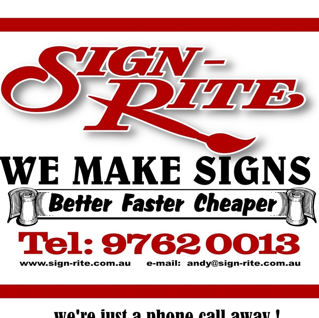 SIGN-RITE | 250 Boronia Rd, Boronia VIC 3155, Australia | Phone: (03) 9762 0013