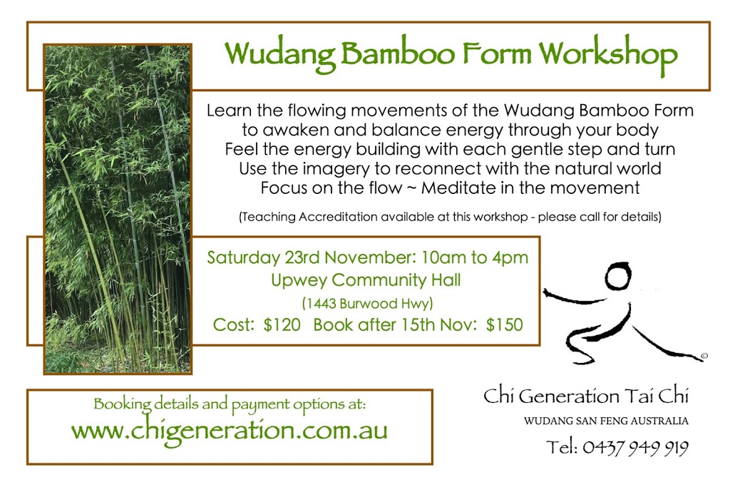 Chi Generation Tai Chi | Open Door Community Church Hall, Monbulk VIC 3793, Australia | Phone: 0437 949 919