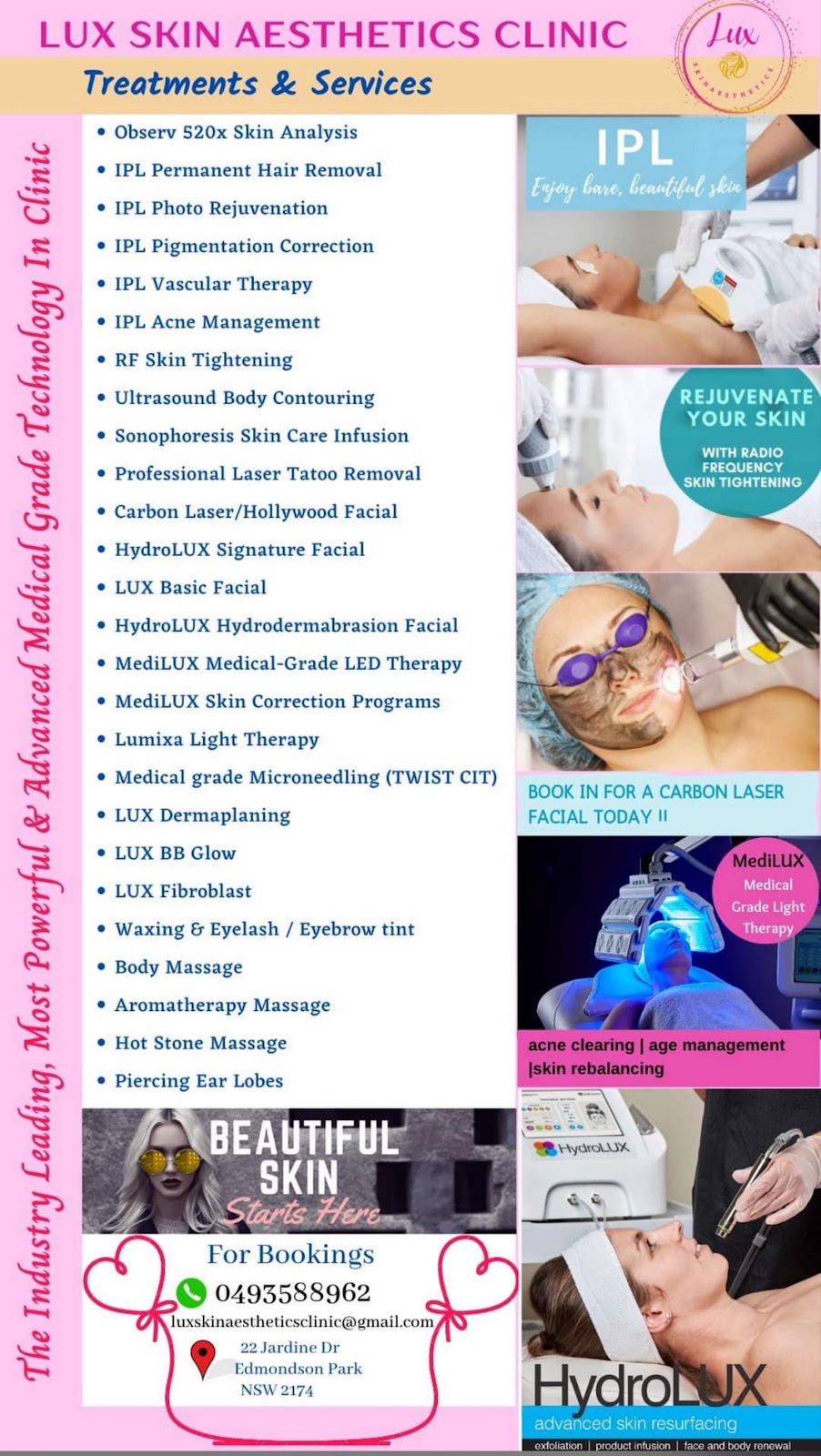 Lux Skin Aesthetics Clinic | 22 Jardine Dr, Edmondson Park NSW 2174, Australia | Phone: 0493 588 962