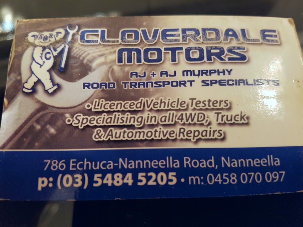 MURPHY A J&A J PTY LTD /CLOVERDALE MOTORS | car repair | 786 Echuca-Nanneella Rd, Nanneella VIC 3561, Australia | 0354845205 OR +61 3 5484 5205