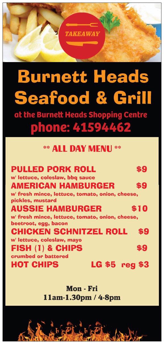 Burnett Heads Seafood & Grill | 1 Hermans Rd, Burnett Heads QLD 4670, Australia | Phone: (07) 4159 4462