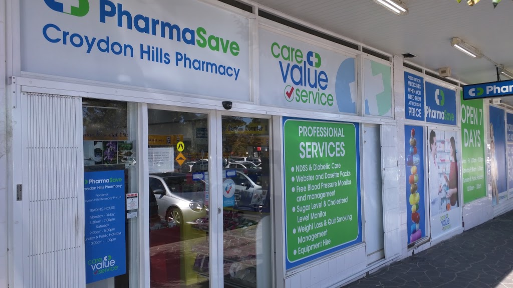 PharmaSave Croydon Hills Pharmacy | pharmacy | 6/8 McAdam Square, Croydon VIC 3136, Australia | 0397256653 OR +61 3 9725 6653