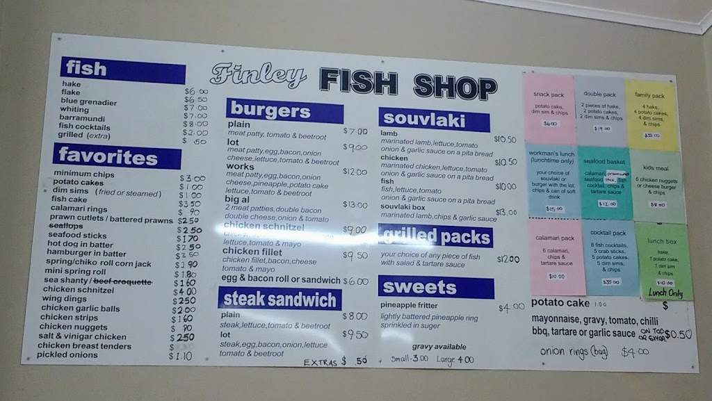 Finley Fish Shop | restaurant | 72 Pinnuck St, Finley NSW 2713, Australia | 0358834242 OR +61 3 5883 4242