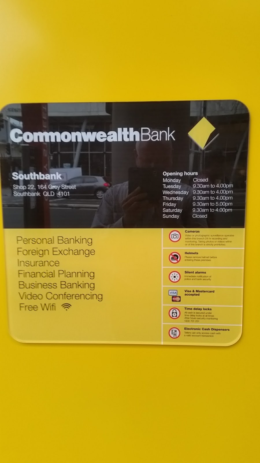 Commonwealth Bank | bank | 22/164 Grey St, South Brisbane QLD 4101, Australia | 0730702290 OR +61 7 3070 2290