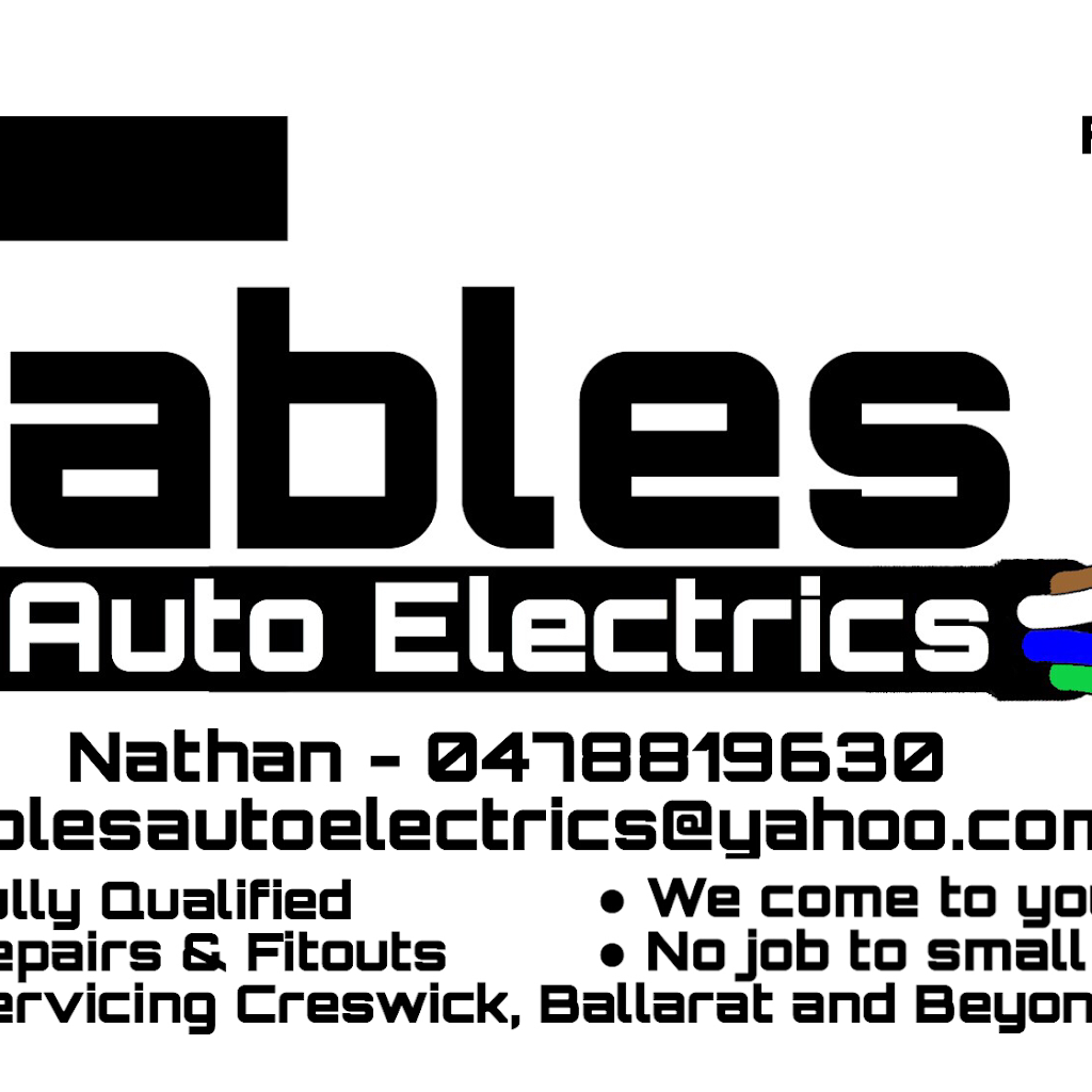 Cables Auto Electrics | car repair | 29 Jory St, Creswick North VIC 3363, Australia | 0478819630 OR +61 478 819 630