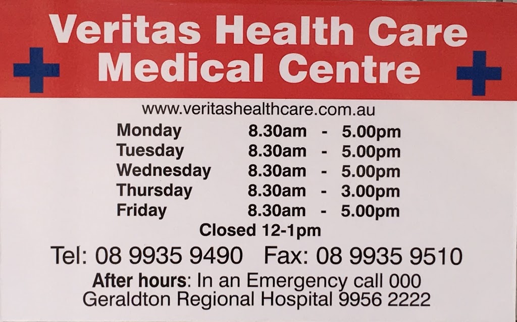 Veritas Health Care Medical Centre | hospital | Shop 3 Rangeway Shopping Centre 197 Rifle Range Road (next to, Guardian Pharmacy, Rangeway WA 6530, Australia | 0899359490 OR +61 8 9935 9490