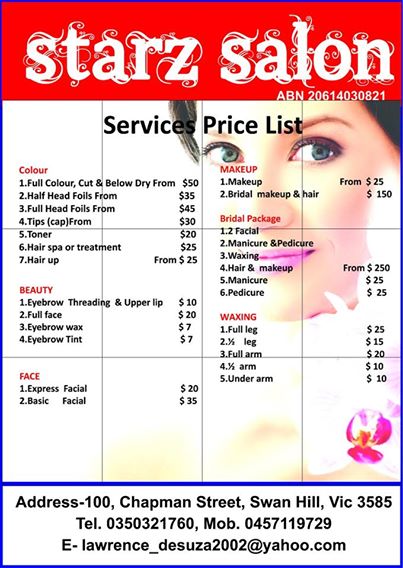 Starz Salon | hair care | 100 Chapman St, Swan Hill VIC 3585, Australia | 0350321760 OR +61 3 5032 1760